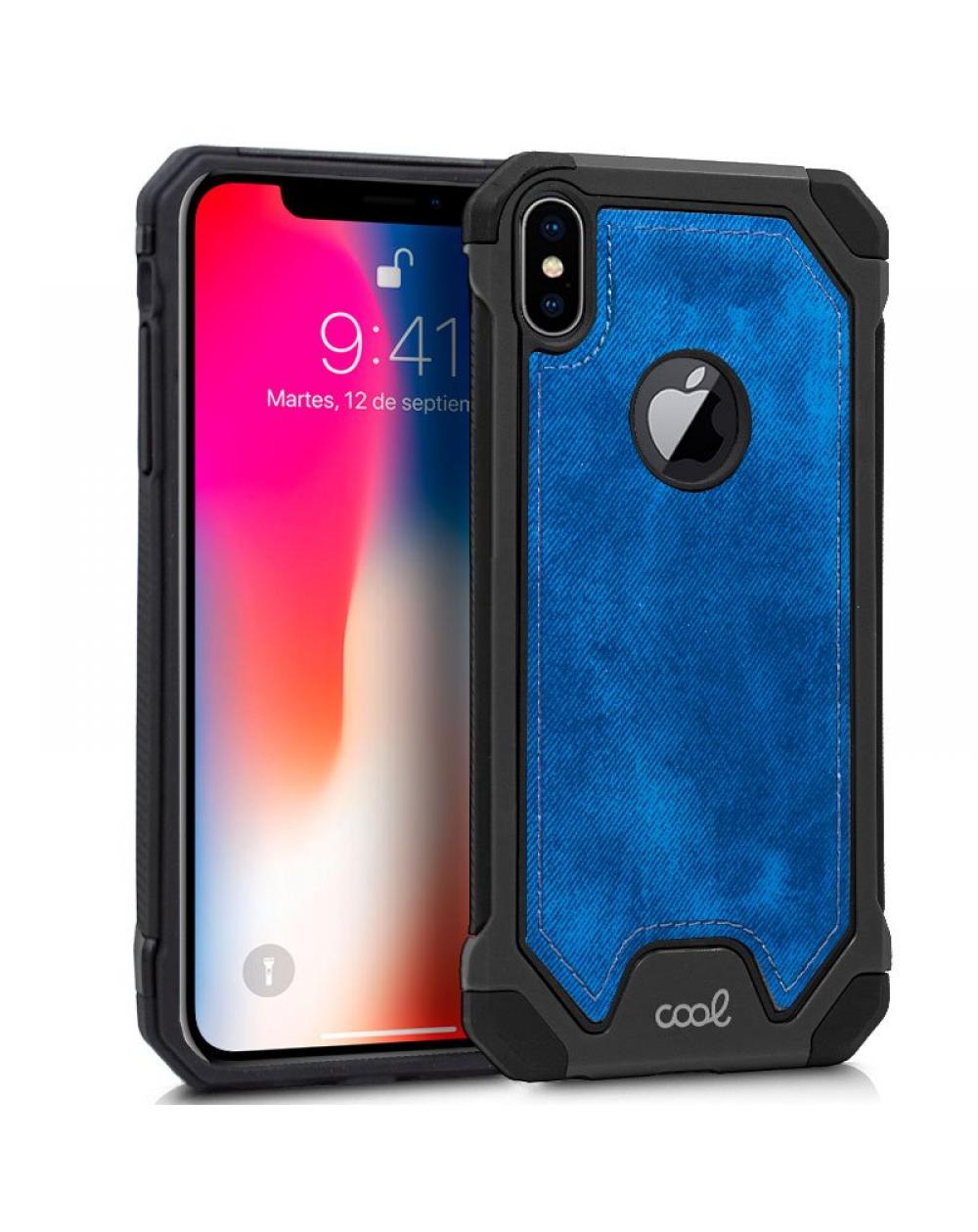 Carcasa COOL para iPhone XS Max Hard Tela Azul - Imagen 1