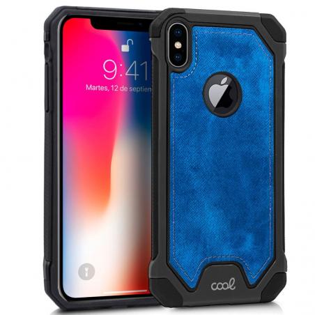 Carcasa COOL para iPhone XS Max Hard Tela Azul - Imagen 1