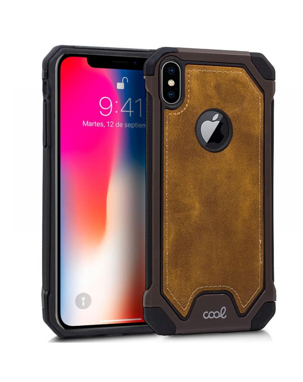 Carcasa COOL para iPhone XS Max Hard Tela Marrón - Imagen 1