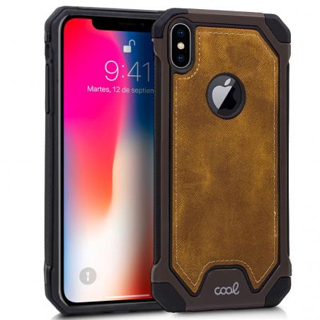 Carcasa COOL para iPhone XS Max Hard Tela Marrón - Imagen 1