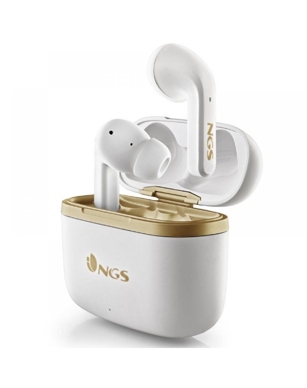 Auriculares Bluetooth NGS Ártica Trophy con estuche de carga/ Autonomía 5h/ Blancos - Imagen 1