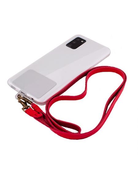 Cordón Colgante Polipiel COOL Universal con Tarjeta para Smartphone Rojo - Imagen 1