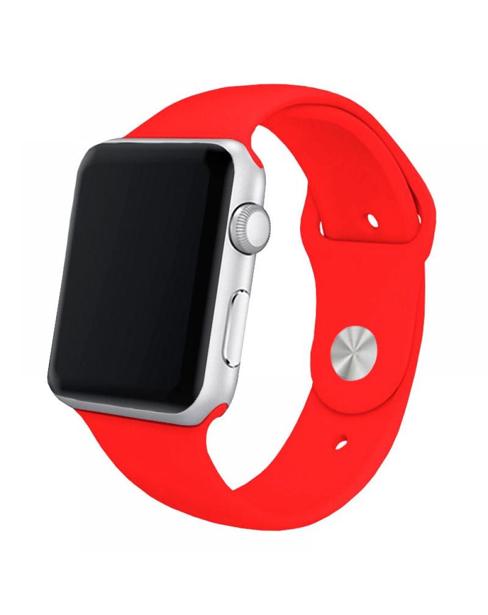 Correa COOL para Apple Watch Series 1 / 2 / 3 / 4 / 5 / 6 / 7 / SE (42 / 44 / 45 mm) Goma Rojo - Imagen 1