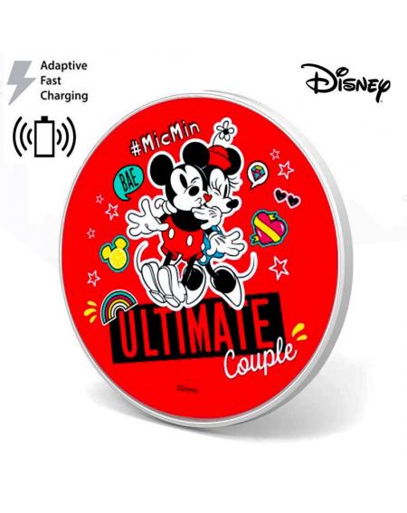 Dock Base Cargador Smartphones Qi Inalámbrico Universal Licencia Disney Rojo (Carga Rápida) - Imagen 1