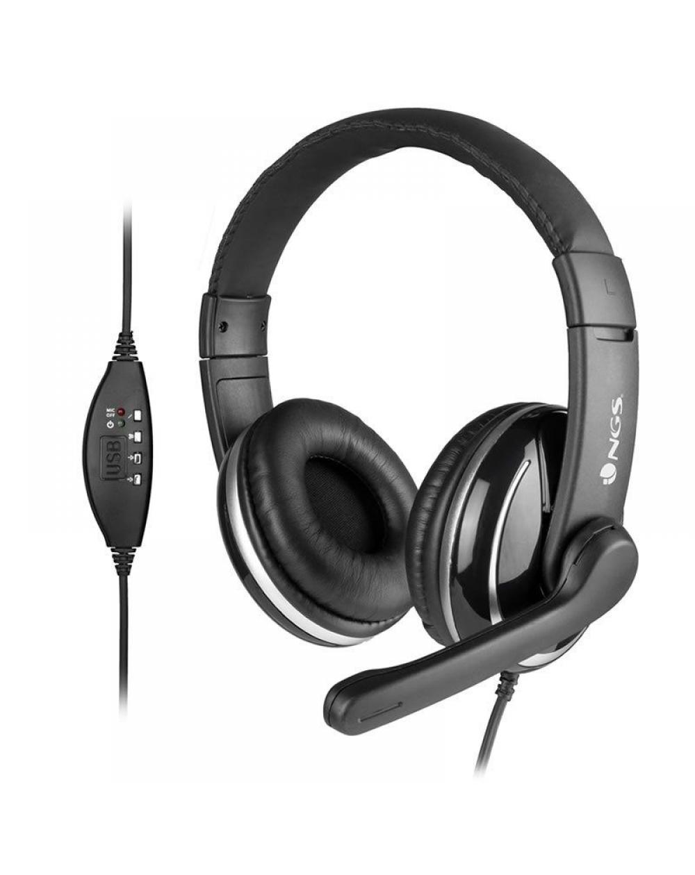 Auriculares NGS VOX 800 USB/ con Micrófono/ USB/ Negros - Imagen 1