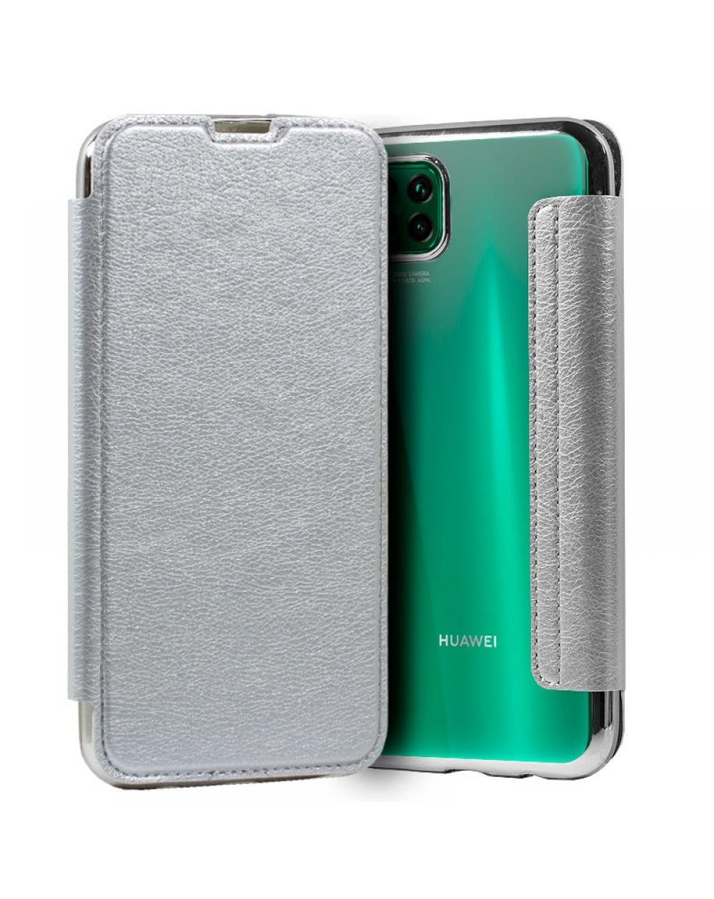 Funda COOL Flip Cover para Huawei P40 Lite Leather Plata - Imagen 1