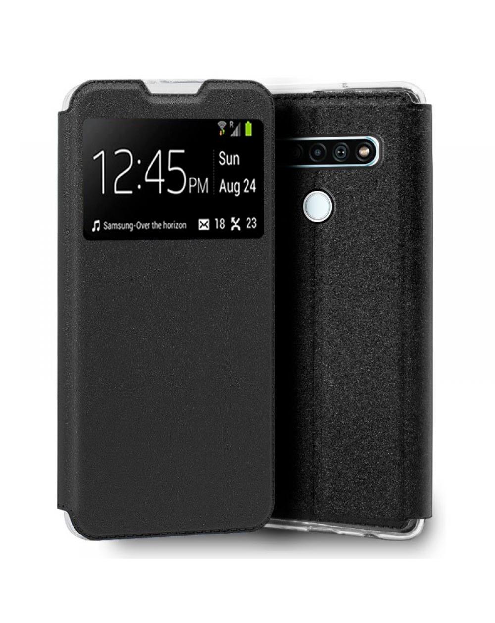 Funda COOL Flip Cover para LG K61 Liso Negro - Imagen 1