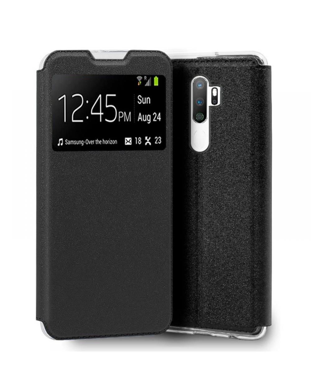 Funda COOL Flip Cover para Oppo A5 (2020) / A9 (2020) Liso Negro - Imagen 1