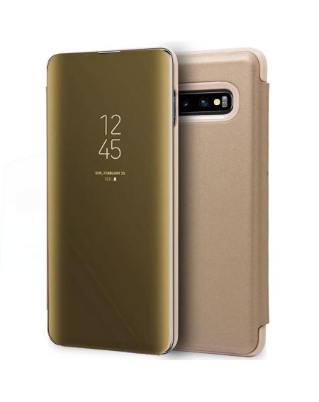 Funda COOL Flip Cover para Samsung G973 Galaxy S10 Clear View Dorado - Imagen 1