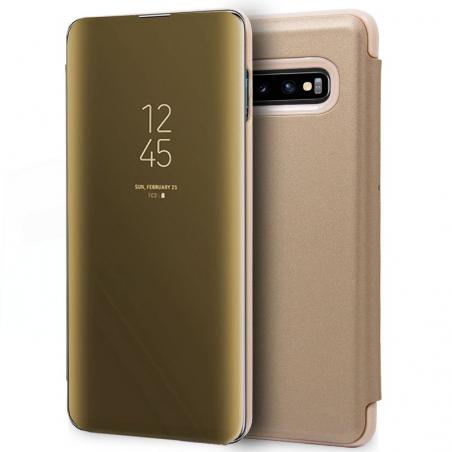 Funda COOL Flip Cover para Samsung G973 Galaxy S10 Clear View Dorado - Imagen 1