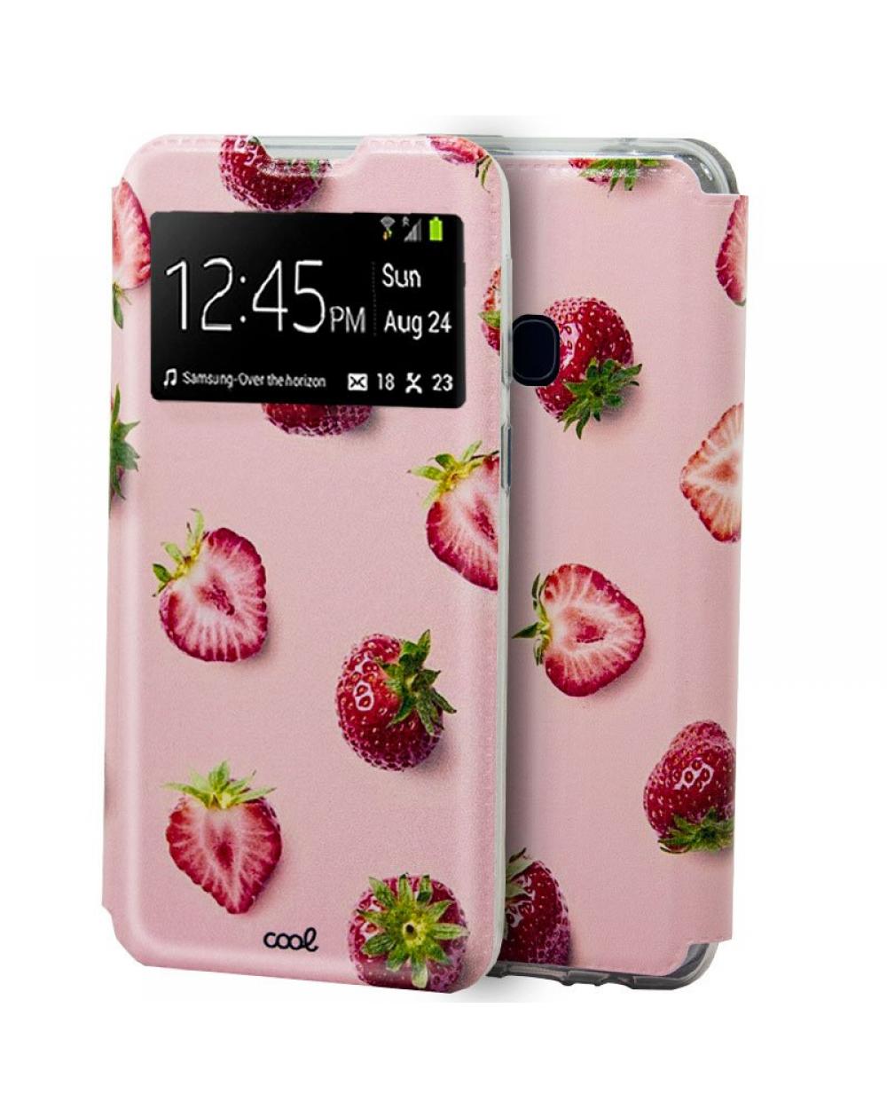 Funda COOL Flip Cover para Samsung M315 Galaxy M31 Dibujos Fresas - Imagen 1