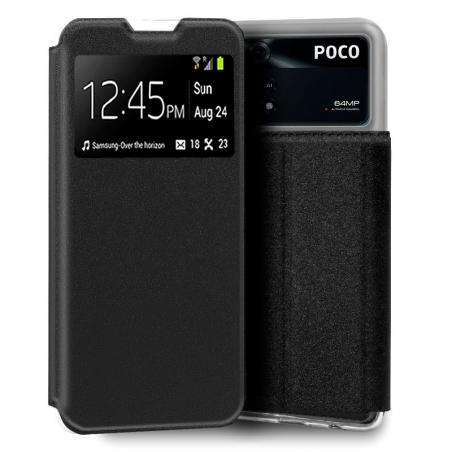 Funda COOL Flip Cover para Xiaomi Poco M4 Pro Liso Negro - Imagen 1