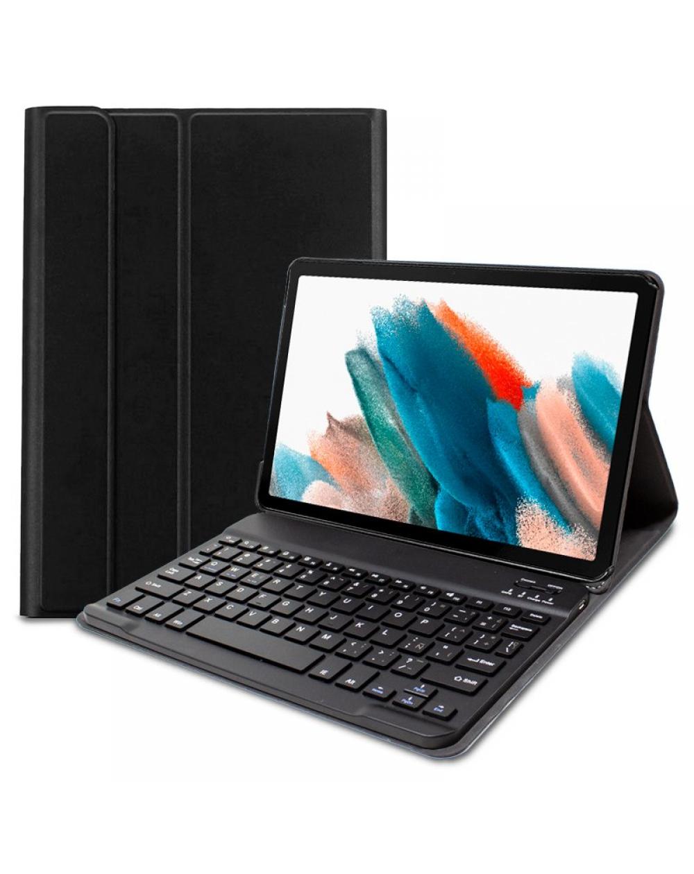 Funda COOL para Samsung Galaxy Tab A8 X200 / X205 Polipiel Teclado Bluetooth Negro 10.5 pulg - Imagen 1