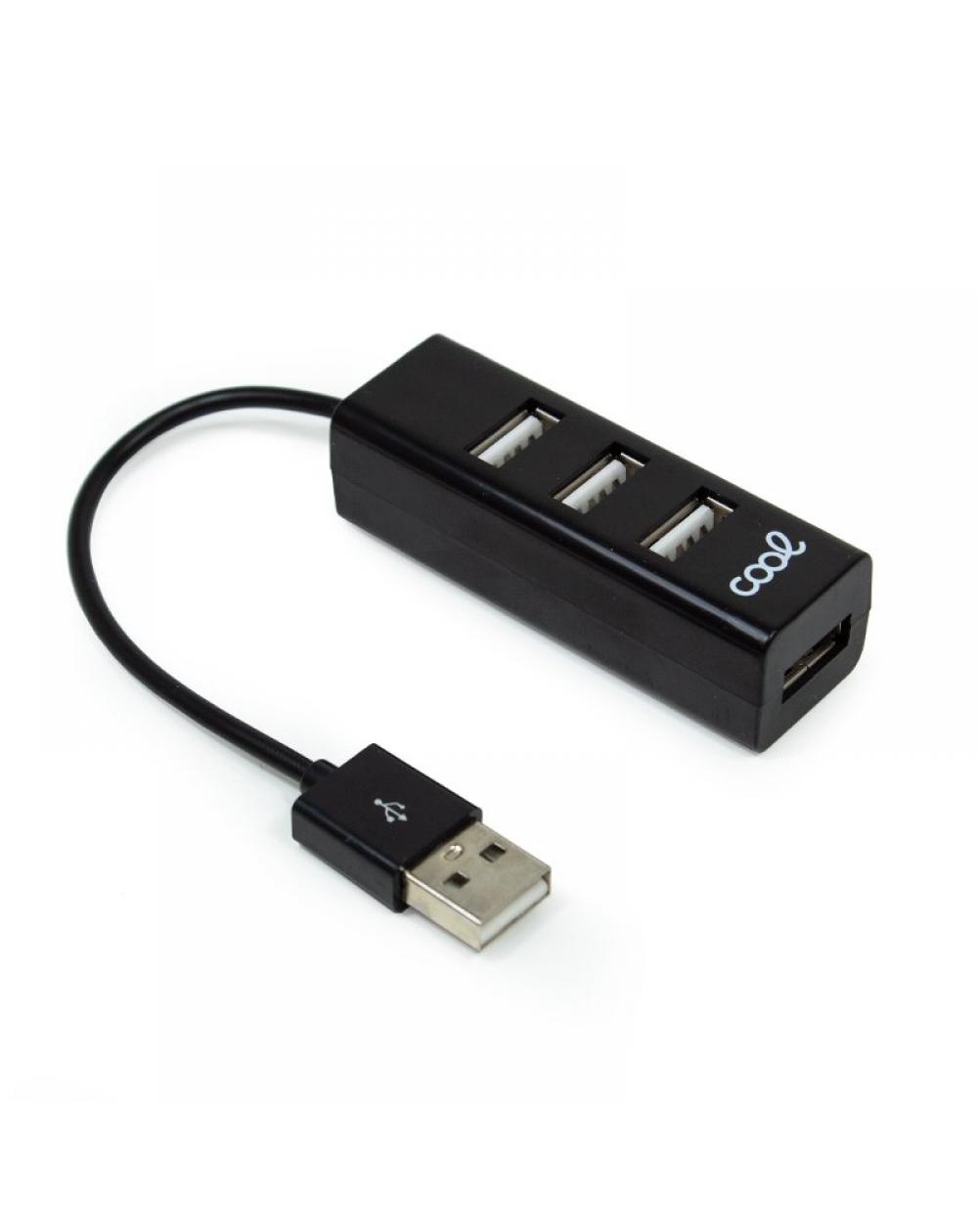 Hub USB 2.0 Universal COOL 4 Puertos USB Negro - Imagen 1