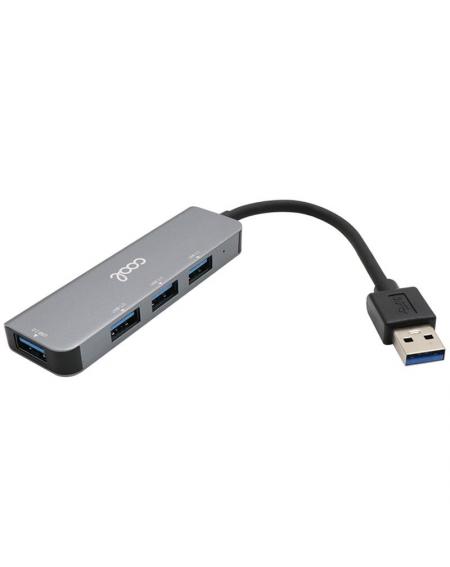 Hub USB Universal COOL 4 Puertos USB (2.0 / 3.0) Aluminio Gris - Imagen 1
