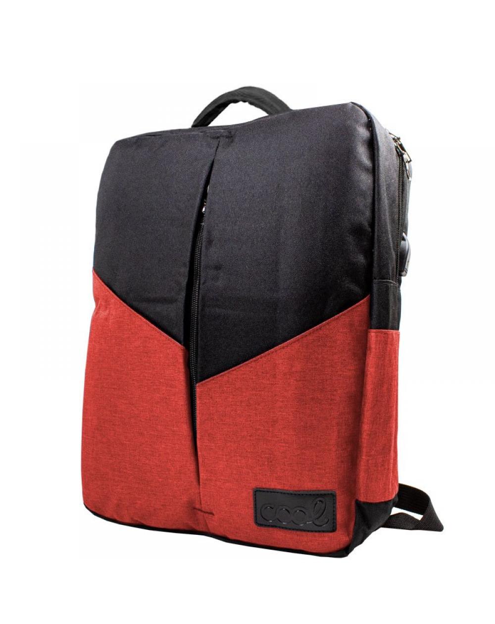 Mochila Ordenador Portátil 15-16 Pulg COOL Portland Negro-Rojo - Imagen 1