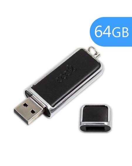 Pen Drive USB x64 GB 2.0 COOL Piel Leather Negro - Imagen 1