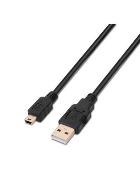 Cable USB 2.0 Aisens A101-0024/ USB Macho - USB Mini Macho/ 1m/ Negro - Imagen 1