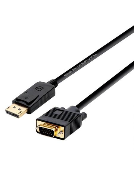 Cable Displayport Aisens A125-0365/ Displayport Macho - VGA Macho/ 2m/ Negro - Imagen 1