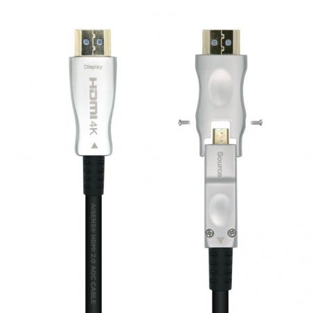 Cable HDMI 2.0 AOC 4K Desmontable Aisens A148-0510/ HDMI Macho / D Macho - HDMI Macho/ 15m/ Negro - Imagen 1