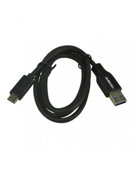 Cable USB 3.0 Tipo-C Duracell USB5031A/ USB Tipo-C Macho - USB Macho/ 1m/ Negro - Imagen 1