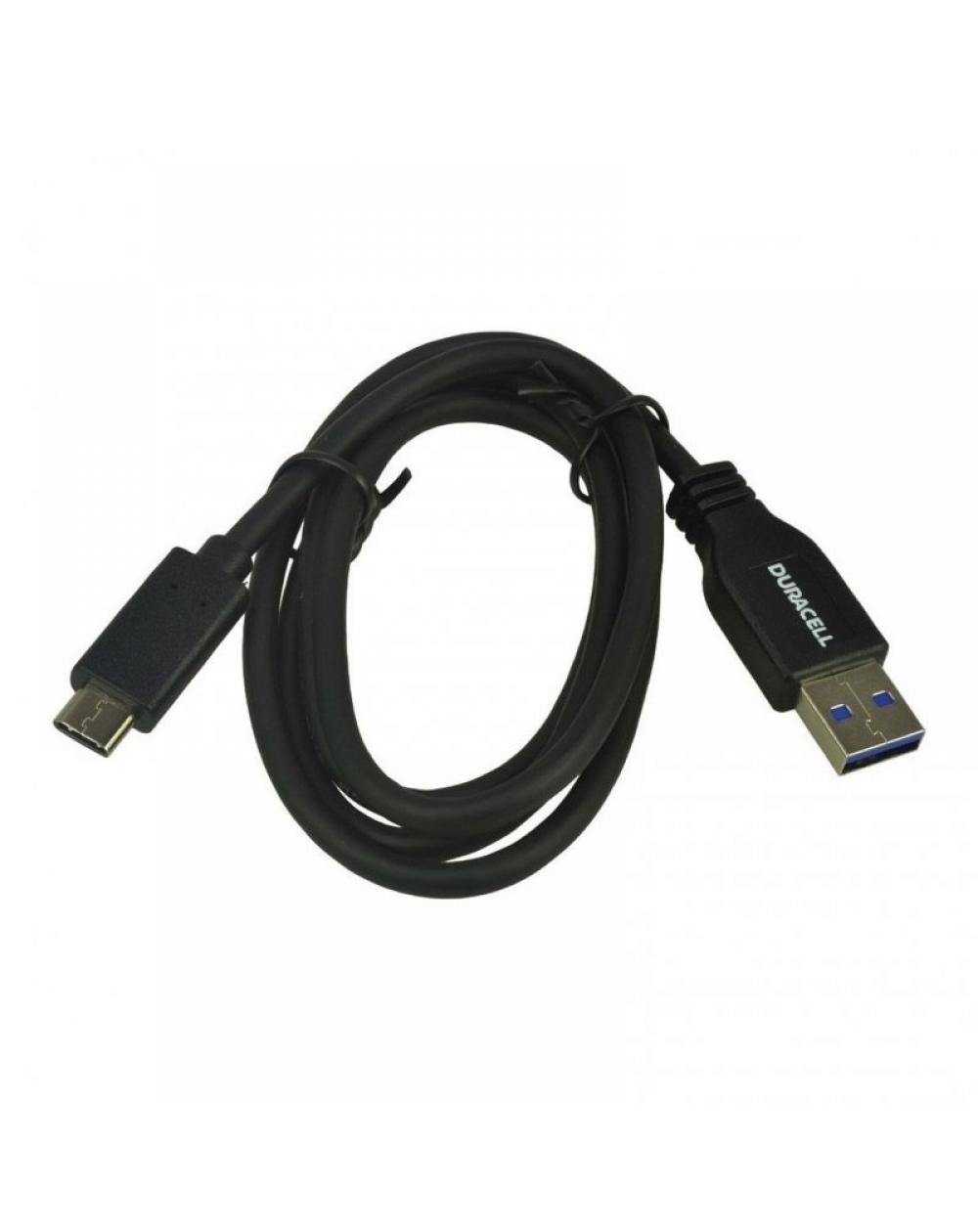 Cable USB 3.0 Tipo-C Duracell USB5031A/ USB Tipo-C Macho - USB Macho/ 1m/ Negro - Imagen 1