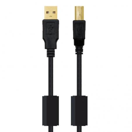 Cable USB 2.0 Impresora Nanocable 10.01.1202/ USB Macho - USB Macho / 2m/ Negro - Imagen 2