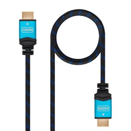 Cable HDMI 2.0 4K Nanocable 10.15.3701/ HDMI Macho - HDMI Macho/ 1m/ Negro/ Azul - Imagen 1