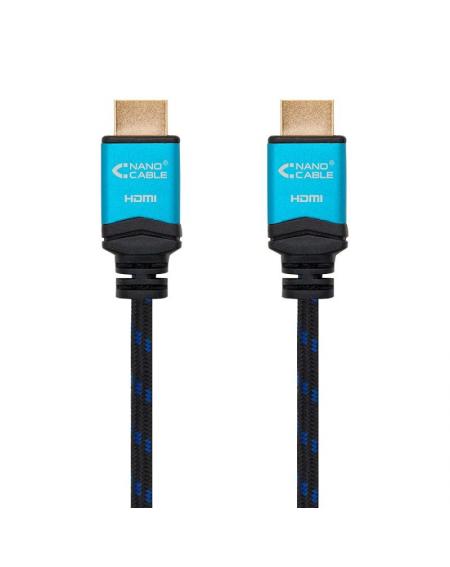 Cable HDMI 2.0 4K Nanocable 10.15.3701/ HDMI Macho - HDMI Macho/ 1m/ Negro/ Azul - Imagen 2