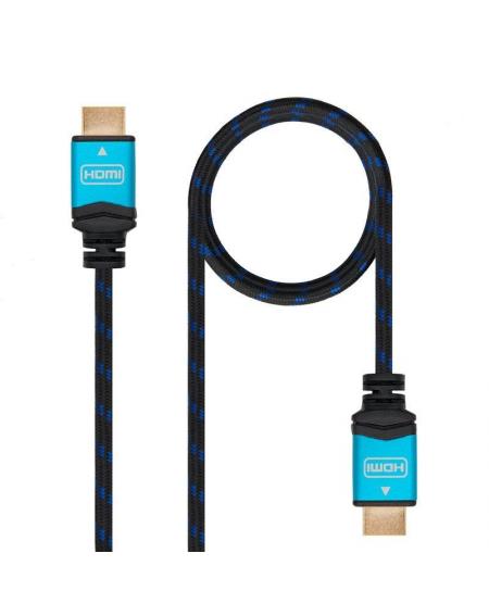 Cable HDMI 2.0 4K Nanocable 10.15.3702/ HDMI Macho - HDMI Macho/ 2m/ Negro/ Azul - Imagen 1