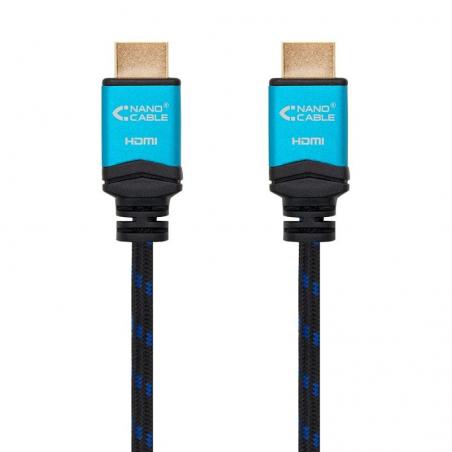 Cable HDMI 2.0 4K Nanocable 10.15.3702/ HDMI Macho - HDMI Macho/ 2m/ Negro/ Azul - Imagen 2