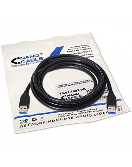 Cable USB 3.0 Nanocable 10.01.1002-BK/ USB Macho - USB Macho/ 2m/ Negro - Imagen 5