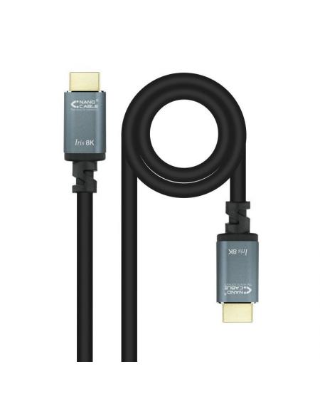 Cable HDMI 2.1 8K Nanocable 10.15.8002/ HDMI Macho - HDMI Macho/ 2m/ Negro - Imagen 2