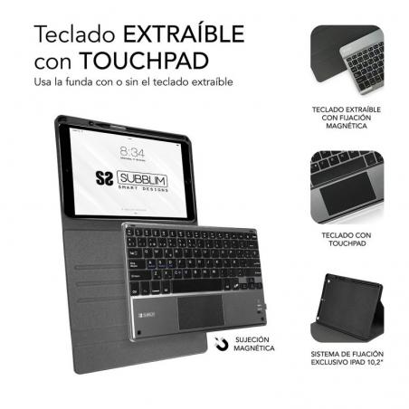 Funda con Teclado Subblim Keytab Pro Bluetooth Touchpad para Tablets de 10.1'-10.8'/ Negra - Imagen 3