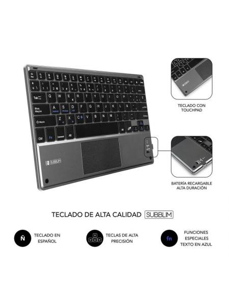 Funda con Teclado Subblim Keytab Pro Bluetooth Touchpad para Tablets de 10.1'-10.8'/ Negra - Imagen 5