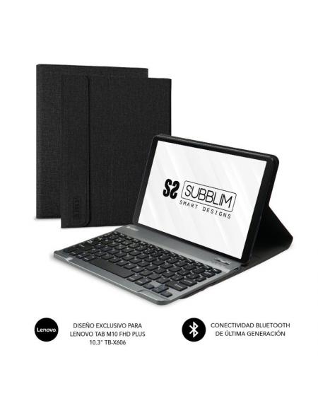 Funda con Teclado Subblim KeyTab Pro BT para Tablet Lenovo Tab M10 FHD Plus de 10.3'/ Negra - Imagen 1