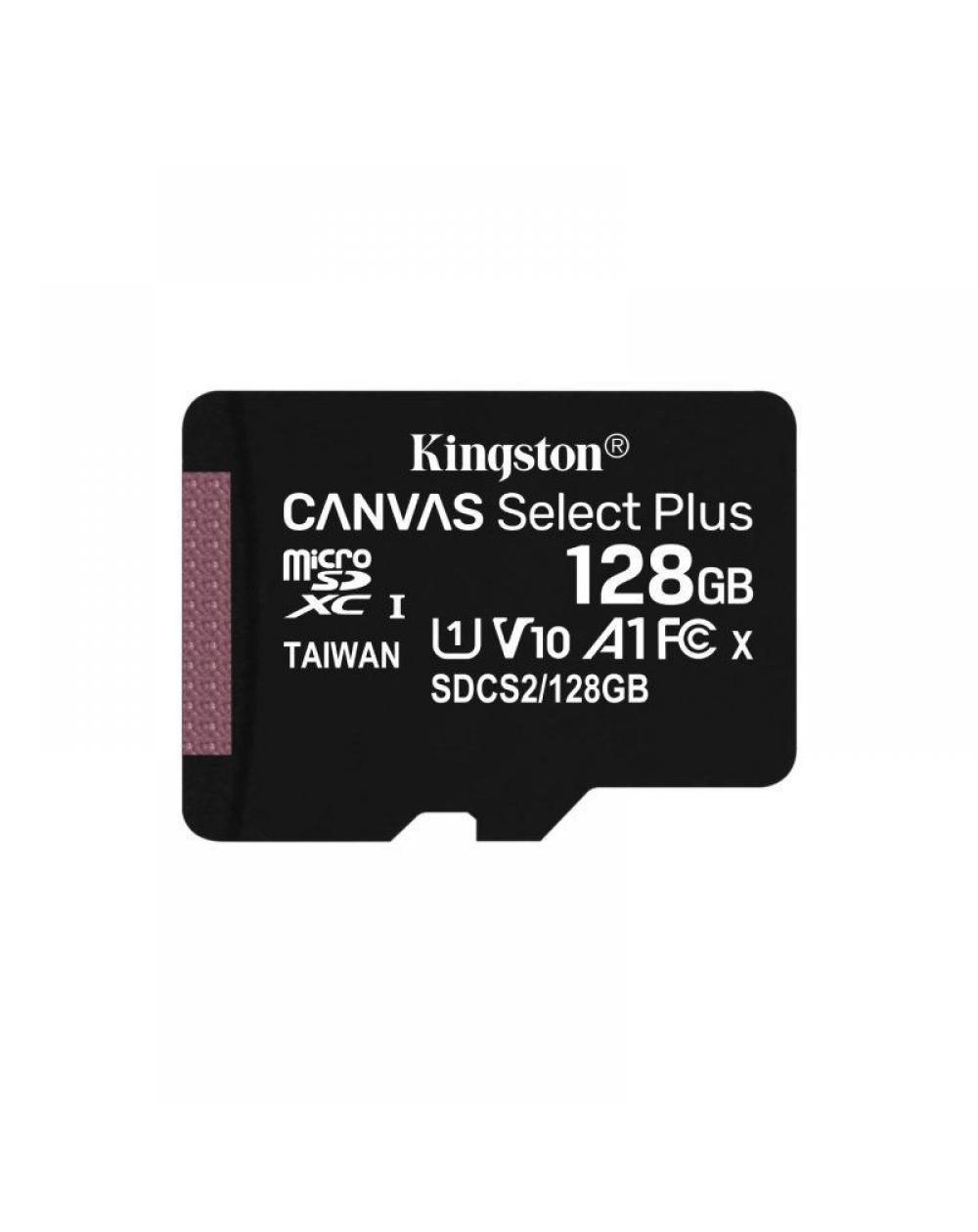 Tarjeta de Memoria Kingston CANVAS Select Plus 128GB microSD XC/ Clase 10/ 100MBs - Imagen 1