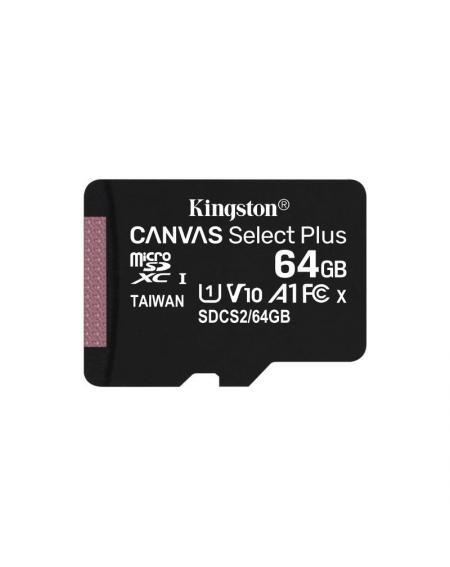 Tarjeta de Memoria Kingston CANVAS Select Plus 64GB microSD XC/ Clase 10/ 100MBs - Imagen 1
