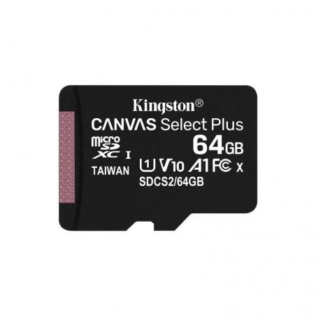 Tarjeta de Memoria Kingston CANVAS Select Plus 64GB microSD XC/ Clase 10/ 100MBs - Imagen 1