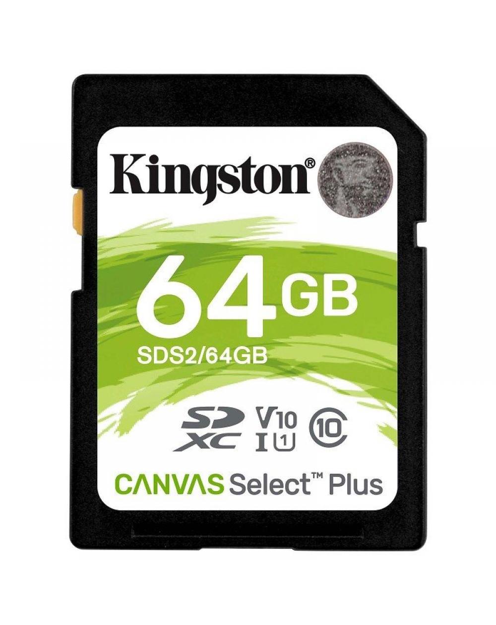 Tarjeta de Memoria Kingston CANVAS Select Plus 64GB SD XC/ Clase 10/ 100MBs - Imagen 1