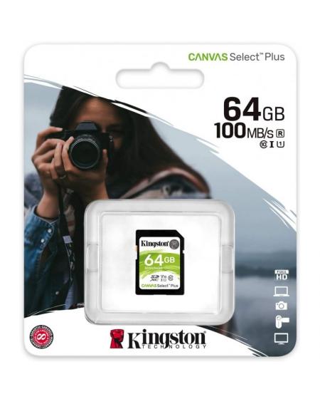 Tarjeta de Memoria Kingston CANVAS Select Plus 64GB SD XC/ Clase 10/ 100MBs - Imagen 3