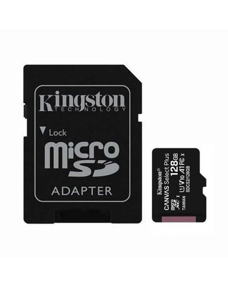 Tarjeta de Memoria Kingston CANVAS Select Plus 128GB microSD XC con Adaptador/ Clase 10/ 100MBs - Imagen 1