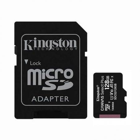 Tarjeta de Memoria Kingston CANVAS Select Plus 128GB microSD XC con Adaptador/ Clase 10/ 100MBs - Imagen 1