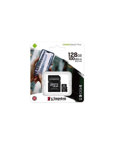 Tarjeta de Memoria Kingston CANVAS Select Plus 128GB microSD XC con Adaptador/ Clase 10/ 100MBs - Imagen 3