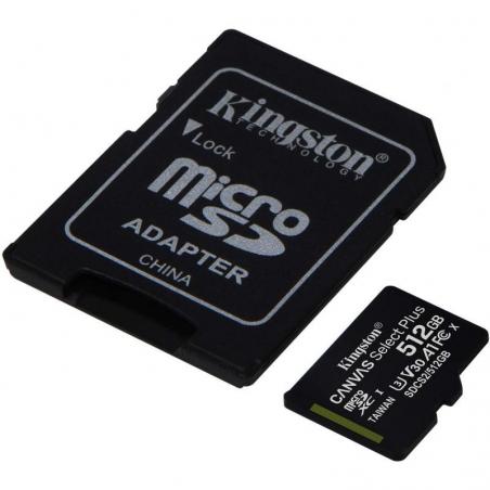 Tarjeta de Memoria Kingston CANVAS Select Plus 512GB microSD XC con Adaptador/ Clase 10/ 100MBs - Imagen 2