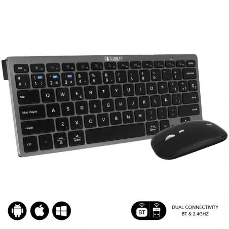 Teclado y Ratón Inalámbrico por Bluetooth Subblim OCO020 Combo Multidispositivo Compacto/ Gris - Imagen 1