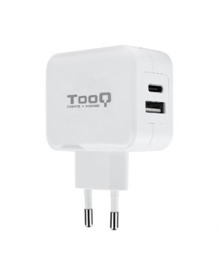 Cargador de Pared TooQ TQWC-2SC02WT/ 1xUSB Tipo-C/ 1x USB/ 27W - Imagen 1