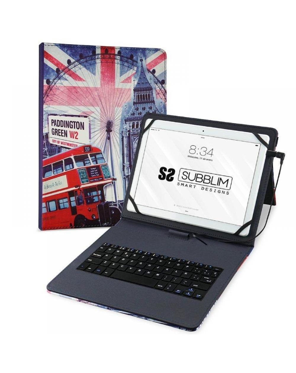 Funda con Teclado Subblim Keytab Pro USB England para Tablets de 10.1'-11' - Imagen 1