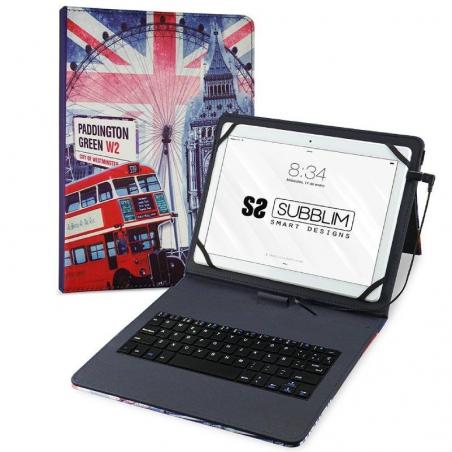 Funda con Teclado Subblim Keytab Pro USB England para Tablets de 10.1'-11' - Imagen 1