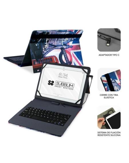 Funda con Teclado Subblim Keytab Pro USB England para Tablets de 10.1'-11' - Imagen 2